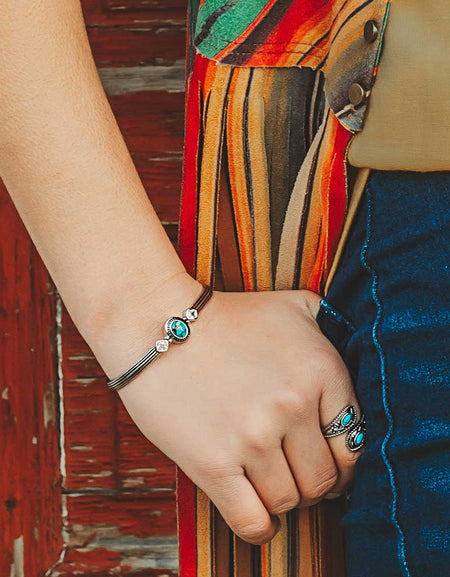 Open Night Sky Turquoise Cuff Bracelet