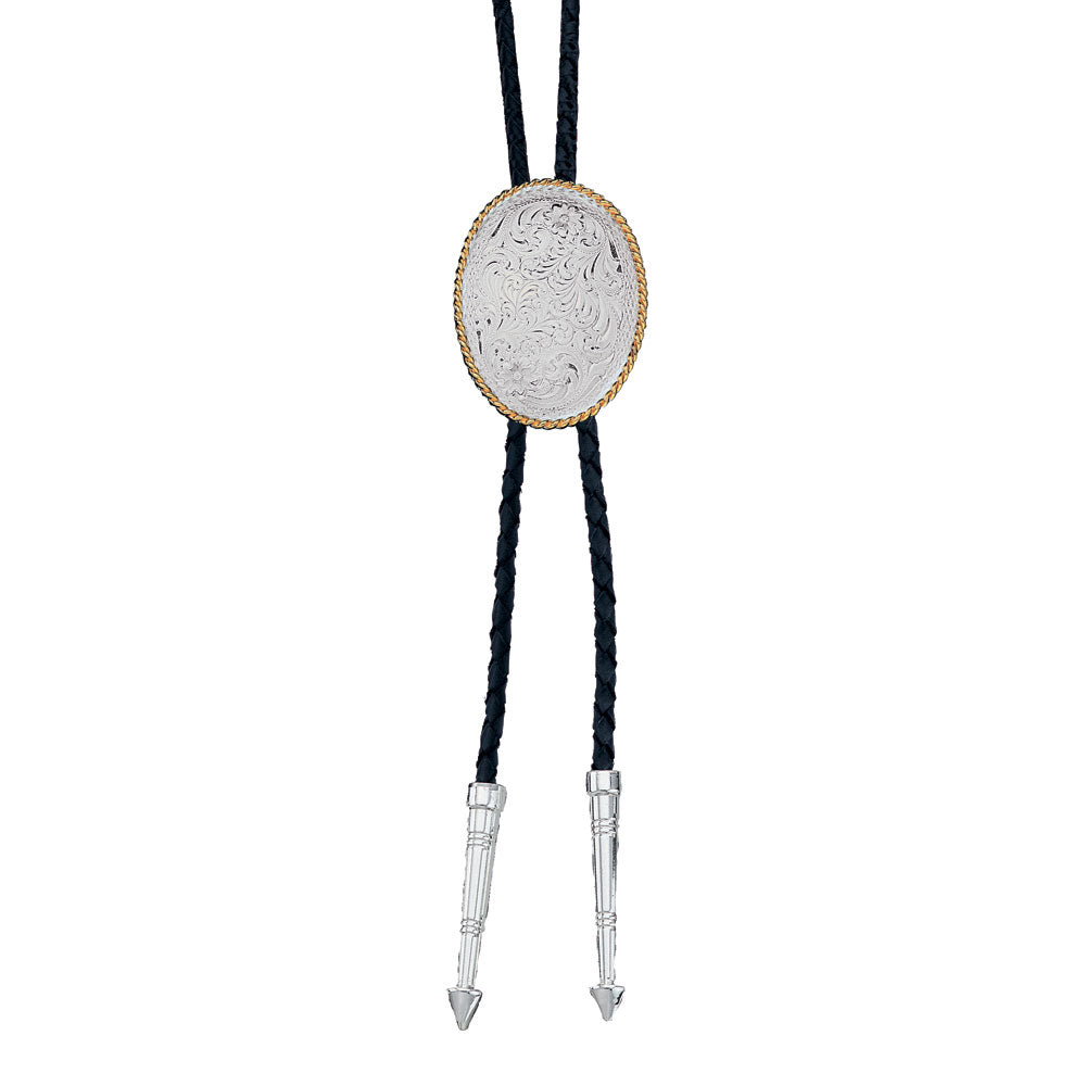 Engraved Silver Bolo Tie