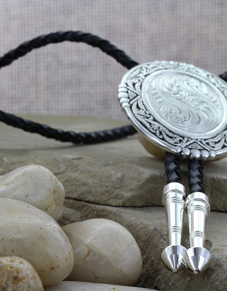 Southwestern Rancher's Bolo Tie in Antiqued Silver