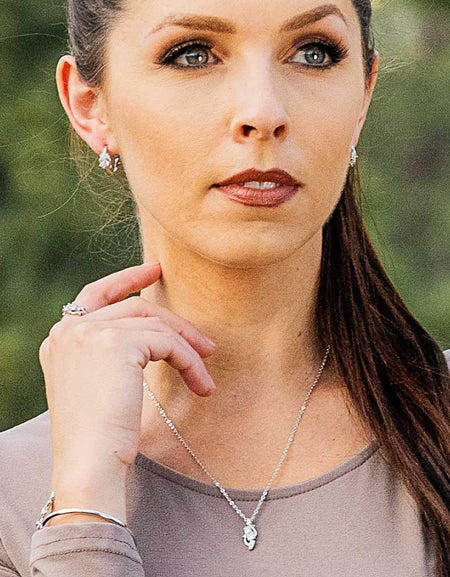 Fiery Ice Flower Earrings