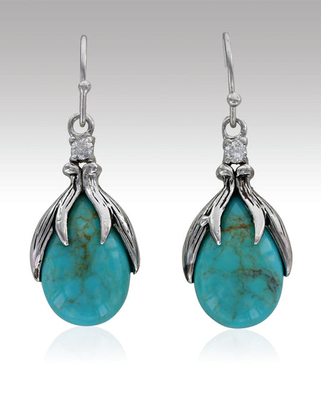 Earth and Antler Turquoise Earrings