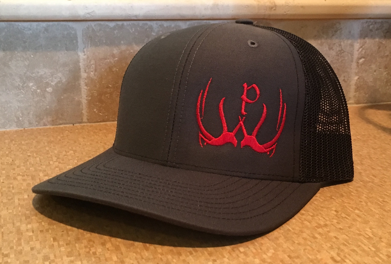 Pursue The Wild Charcoal Grey Logo Hats